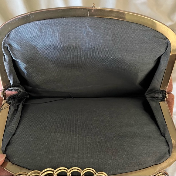 Brown Suede Clutch, Mini bag, and Satchel W/ Gold Chain - Picture 7 of 7